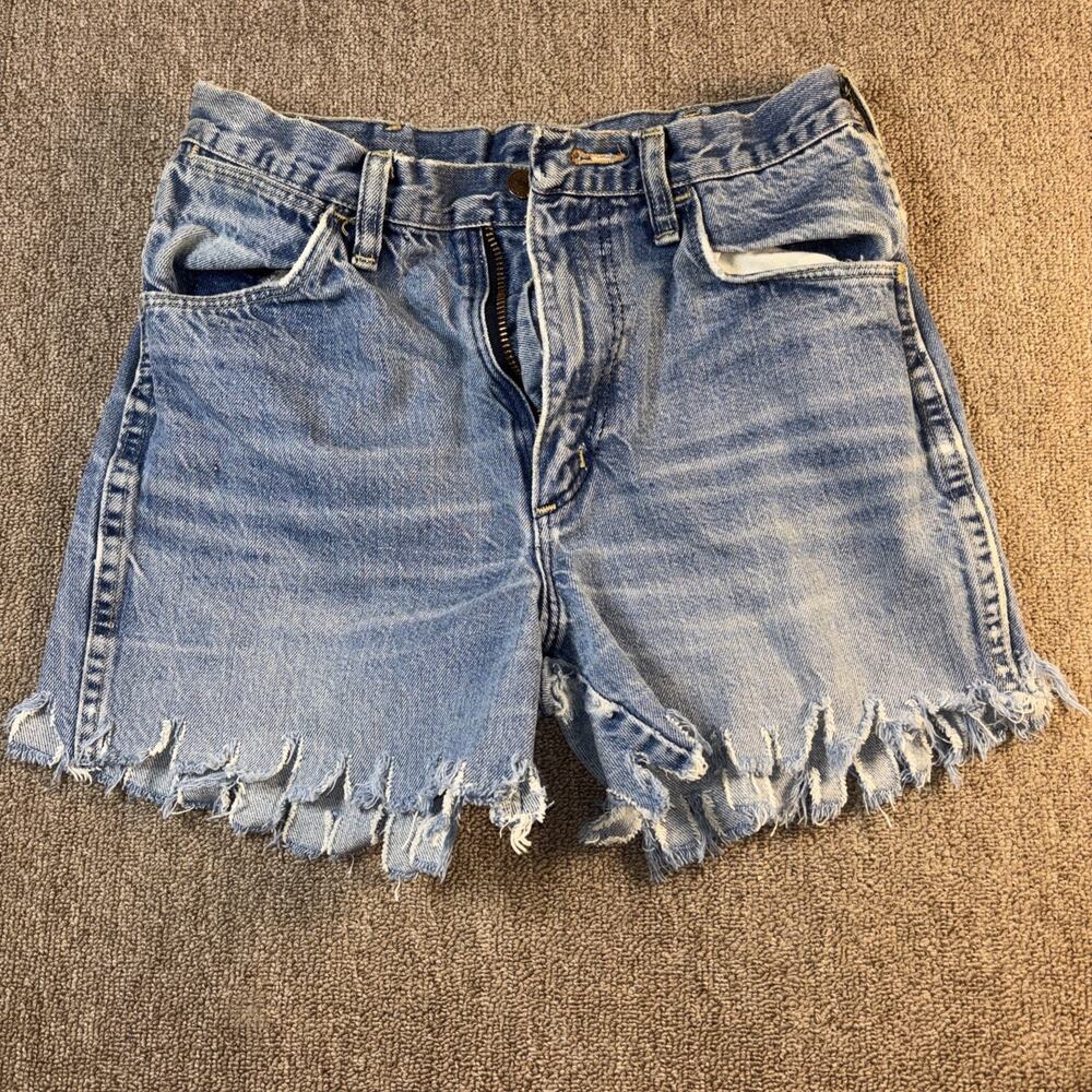 Vintage Rustler Jean Shorts Modified USA 30” Retro Country Denim Blue